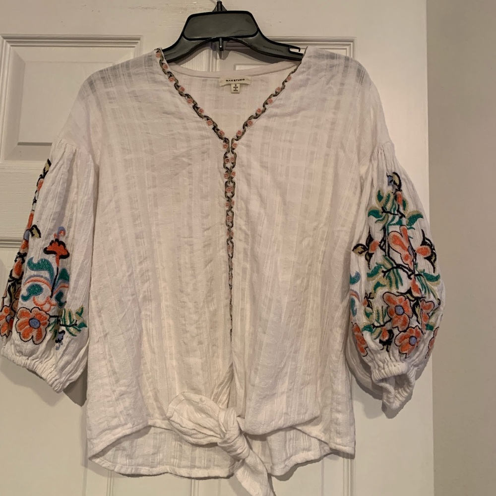 White blouse with flowers